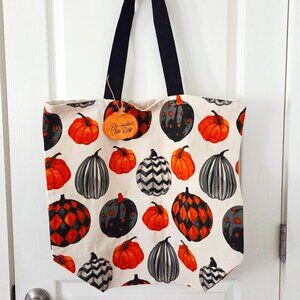 Halloween Pumpkins Canvas Shopping Tote Bag/Reusable Tote/Spooky/